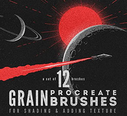 极品Procreate笔刷－12支颗粒效果：Procreate grain brushes